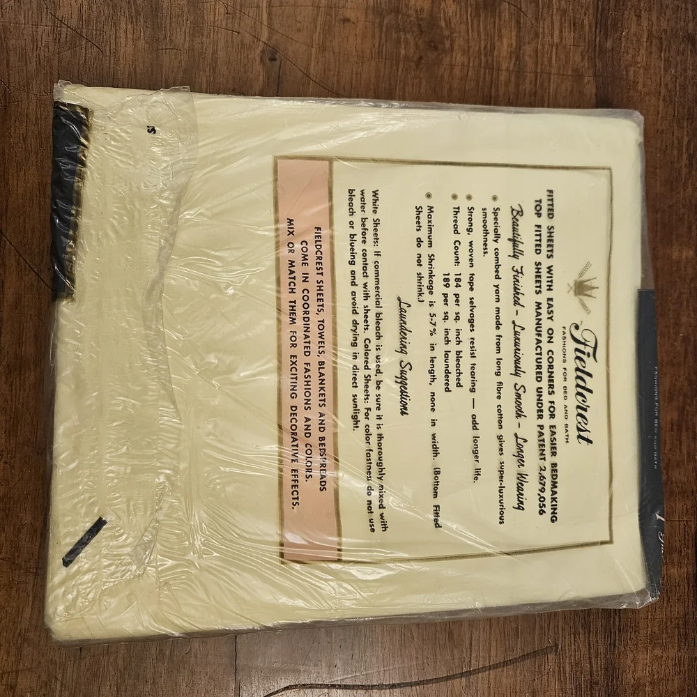 Vtg NEW Fieldcrest Duracale Twin Bottom Fitted Sheet Fine Combed Percale Yellow